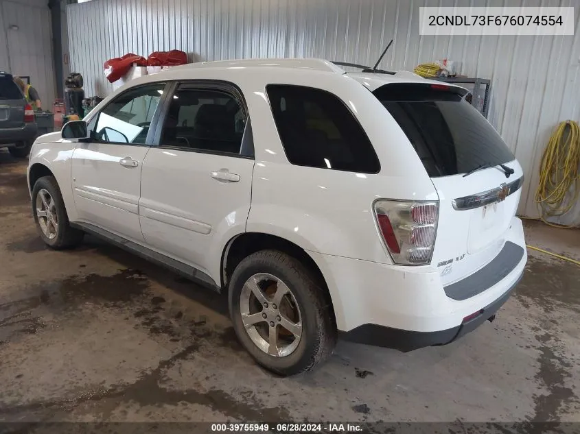 2007 Chevrolet Equinox Lt VIN: 2CNDL73F676074554 Lot: 39755949