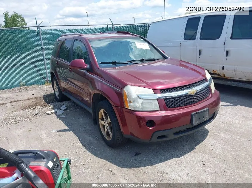 2007 Chevrolet Equinox Lt VIN: 2CNDL73F276052499 Lot: 39867035