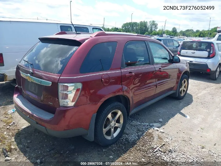 2007 Chevrolet Equinox Lt VIN: 2CNDL73F276052499 Lot: 39867035