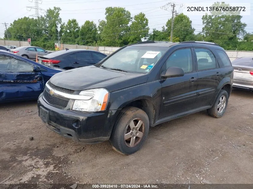 2007 Chevrolet Equinox Ls VIN: 2CNDL13F676058772 Lot: 39928410