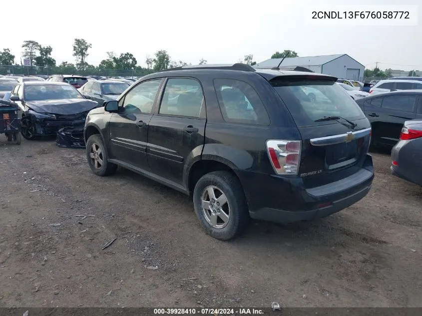 2CNDL13F676058772 2007 Chevrolet Equinox Ls