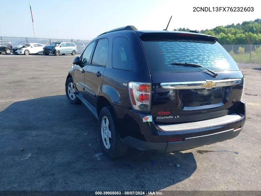 2007 Chevrolet Equinox Ls VIN: 2CNDL13FX76232603 Lot: 39955053