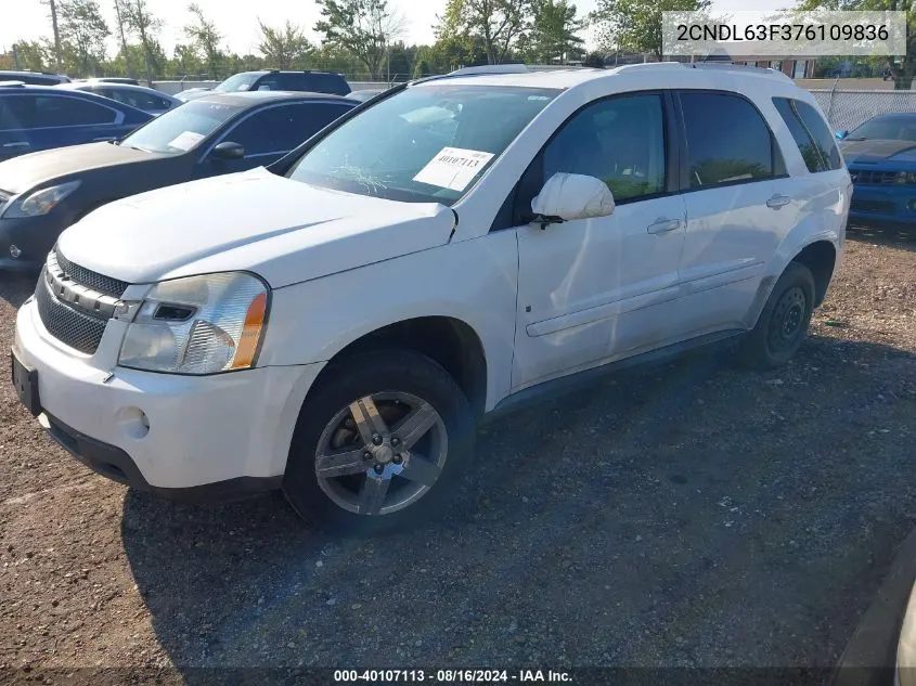 2007 Chevrolet Equinox Lt VIN: 2CNDL63F376109836 Lot: 40107113