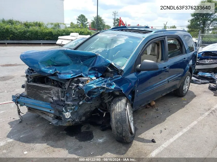 2007 Chevrolet Equinox Lt VIN: 2CNDL63F376233640 Lot: 40122160