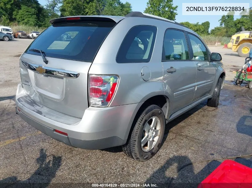 2007 Chevrolet Equinox Ls VIN: 2CNDL13F976228834 Lot: 40164929