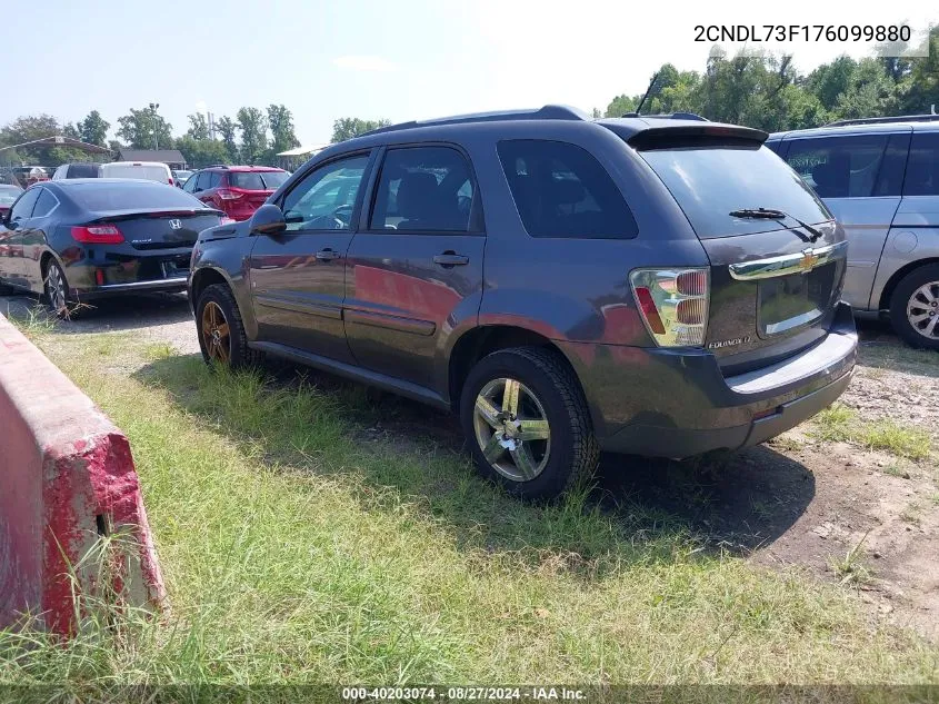 2007 Chevrolet Equinox Lt VIN: 2CNDL73F176099880 Lot: 40203074