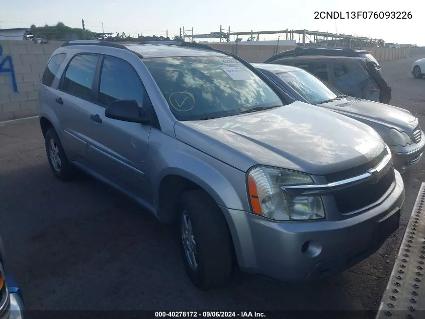 2007 Chevrolet Equinox Ls VIN: 2CNDL13F076093226 Lot: 40278172