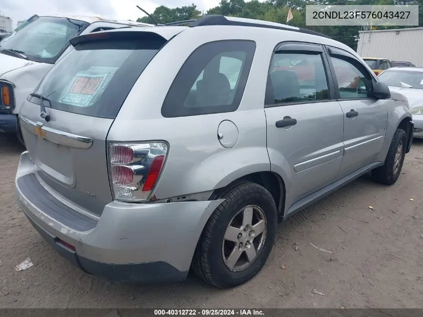 2CNDL23F576043427 2007 Chevrolet Equinox Ls