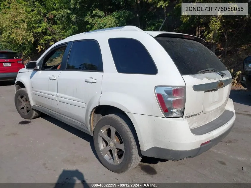 2007 Chevrolet Equinox Lt VIN: 2CNDL73F776058055 Lot: 40322259