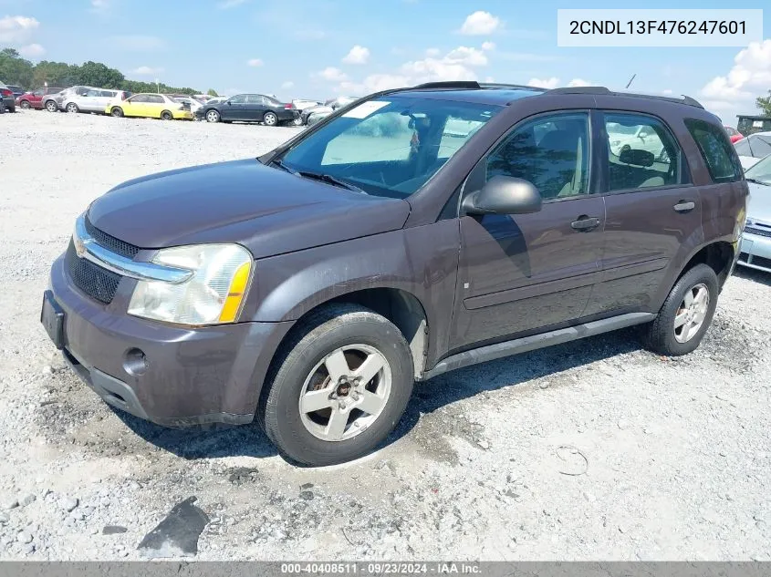 2007 Chevrolet Equinox Ls VIN: 2CNDL13F476247601 Lot: 40408511