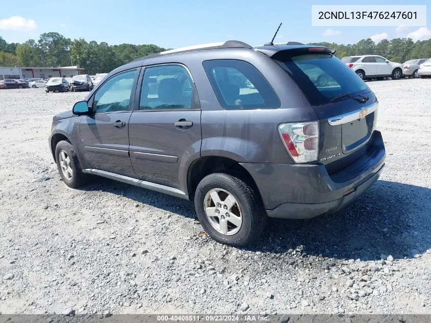 2007 Chevrolet Equinox Ls VIN: 2CNDL13F476247601 Lot: 40408511