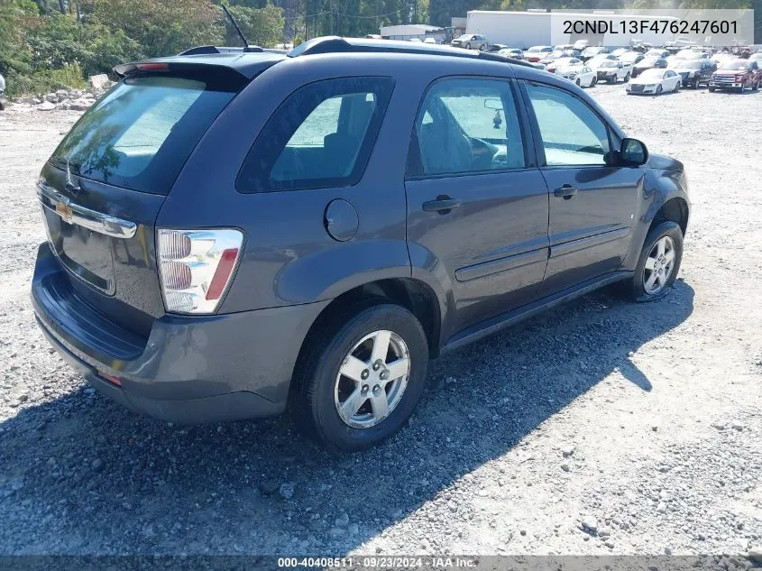 2007 Chevrolet Equinox Ls VIN: 2CNDL13F476247601 Lot: 40408511