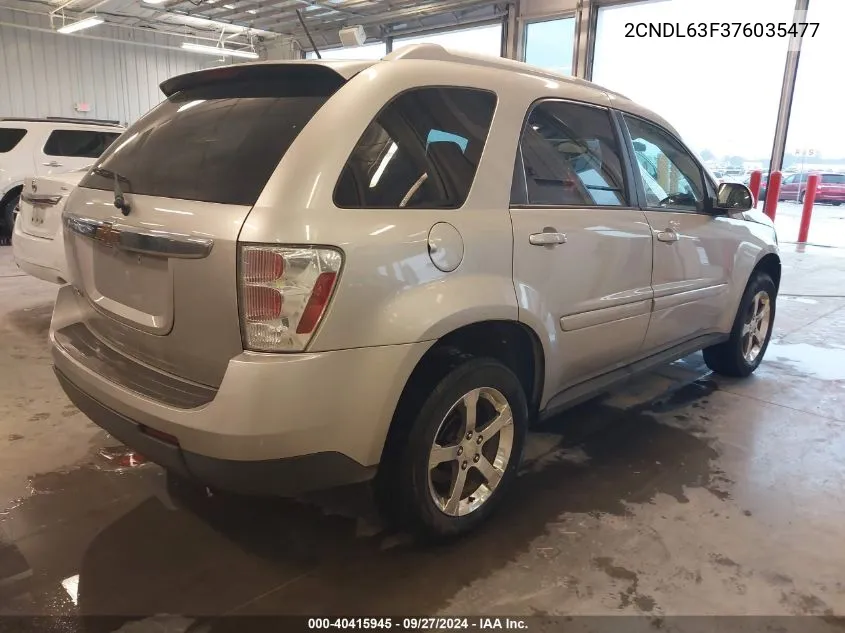 2007 Chevrolet Equinox Lt VIN: 2CNDL63F376035477 Lot: 40415945