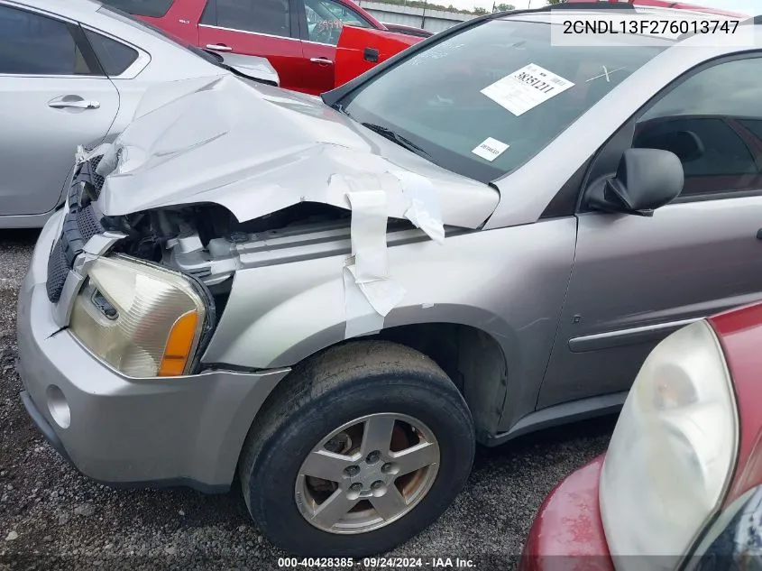 2007 Chevrolet Equinox Ls VIN: 2CNDL13F276013747 Lot: 40428385