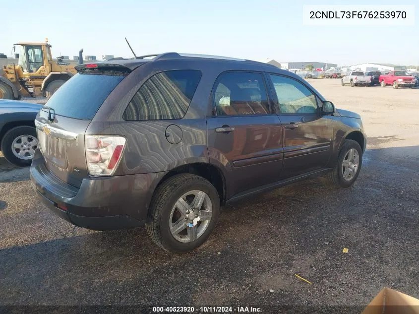 2007 Chevrolet Equinox Lt VIN: 2CNDL73F676253970 Lot: 40523920