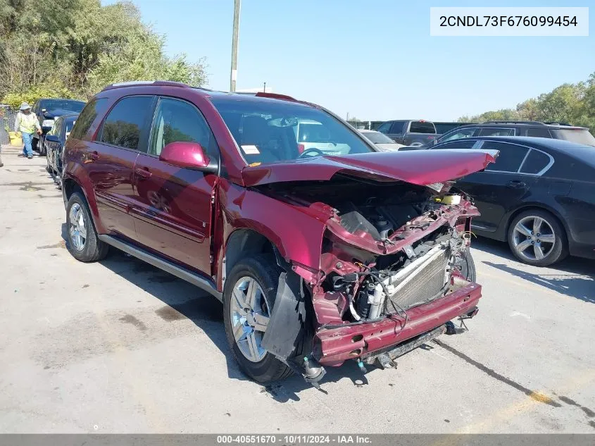 2007 Chevrolet Equinox Lt VIN: 2CNDL73F676099454 Lot: 40551670