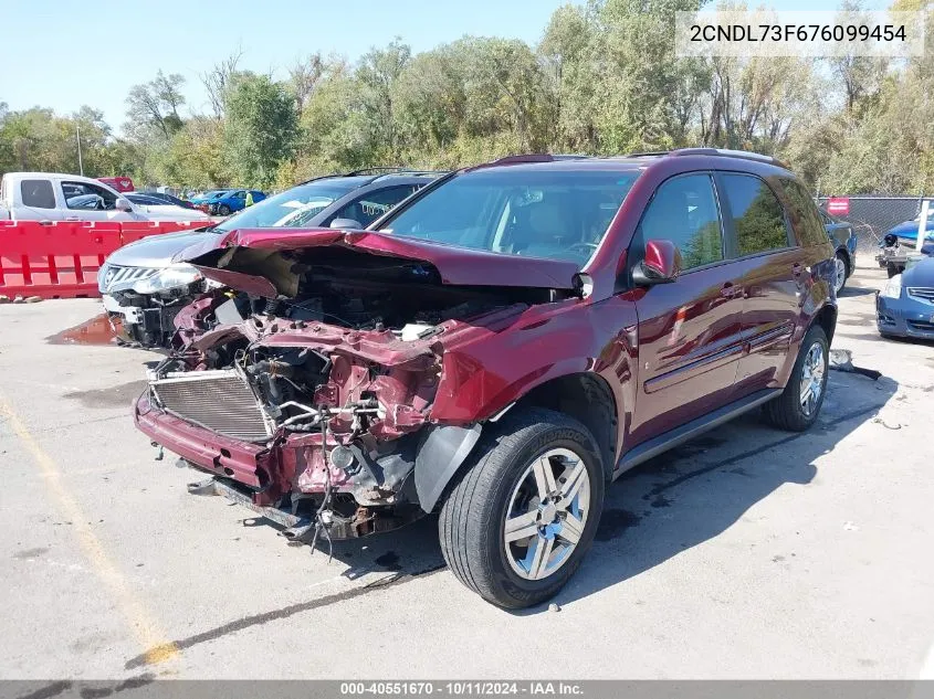 2007 Chevrolet Equinox Lt VIN: 2CNDL73F676099454 Lot: 40551670