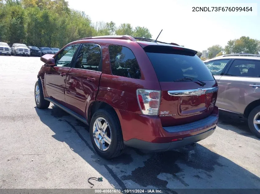 2007 Chevrolet Equinox Lt VIN: 2CNDL73F676099454 Lot: 40551670