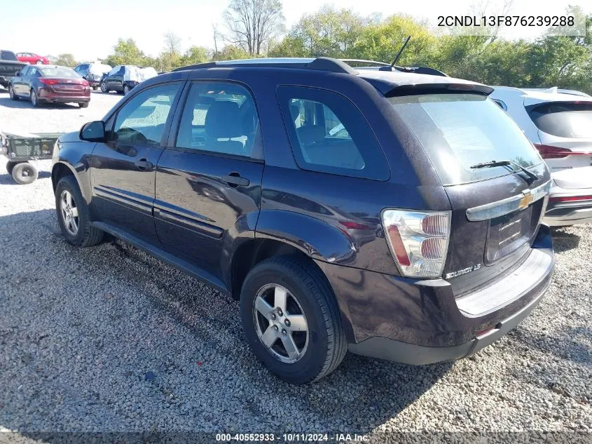 2007 Chevrolet Equinox Ls VIN: 2CNDL13F876239288 Lot: 40552933