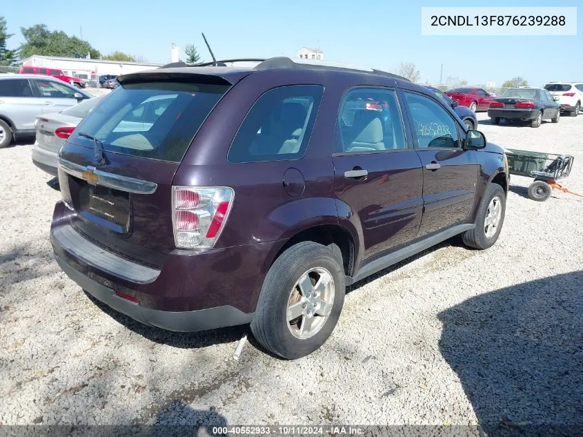 2007 Chevrolet Equinox Ls VIN: 2CNDL13F876239288 Lot: 40552933