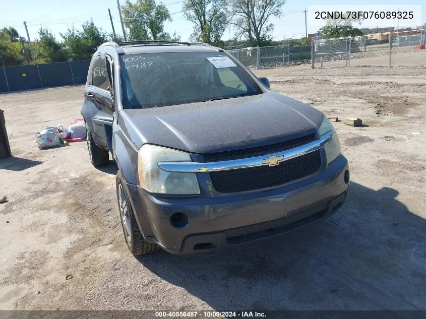 2007 Chevrolet Equinox Lt VIN: 2CNDL73F076089325 Lot: 40556487