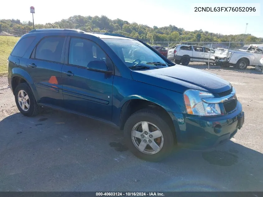 2007 Chevrolet Equinox Lt VIN: 2CNDL63FX76052096 Lot: 40603124