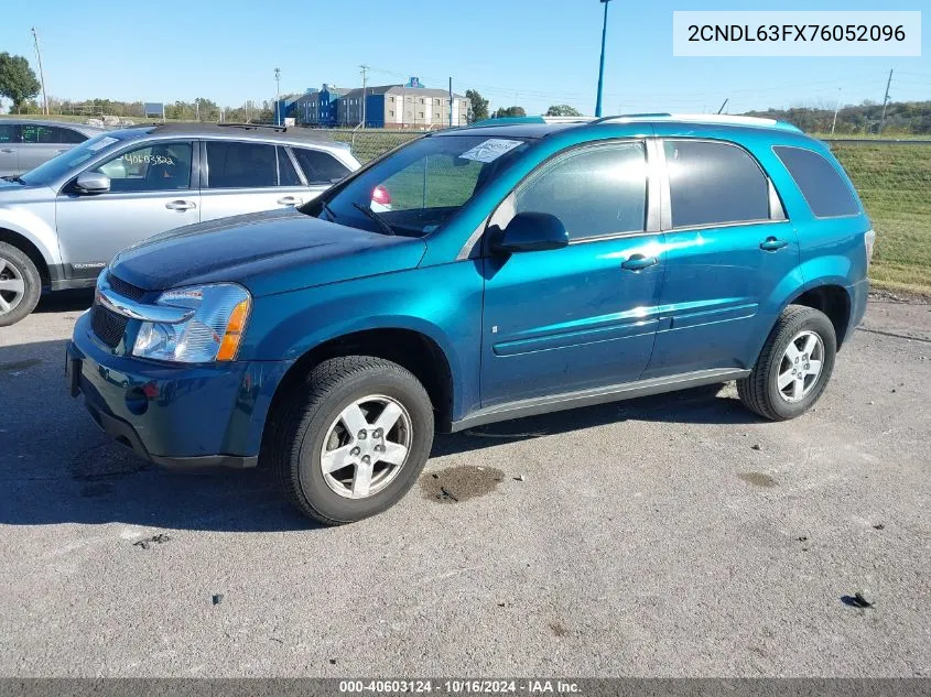 2007 Chevrolet Equinox Lt VIN: 2CNDL63FX76052096 Lot: 40603124