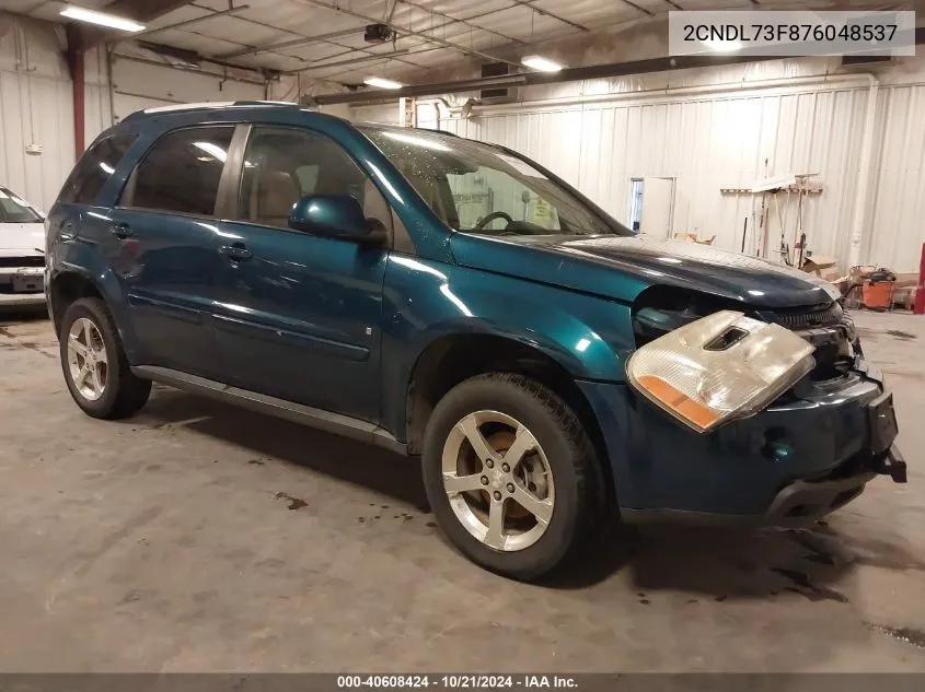 2007 Chevrolet Equinox Lt VIN: 2CNDL73F876048537 Lot: 40608424