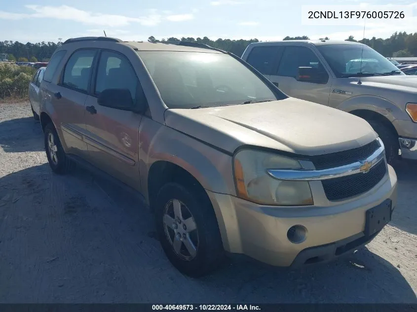 2007 Chevrolet Equinox Ls VIN: 2CNDL13F976005726 Lot: 40649573