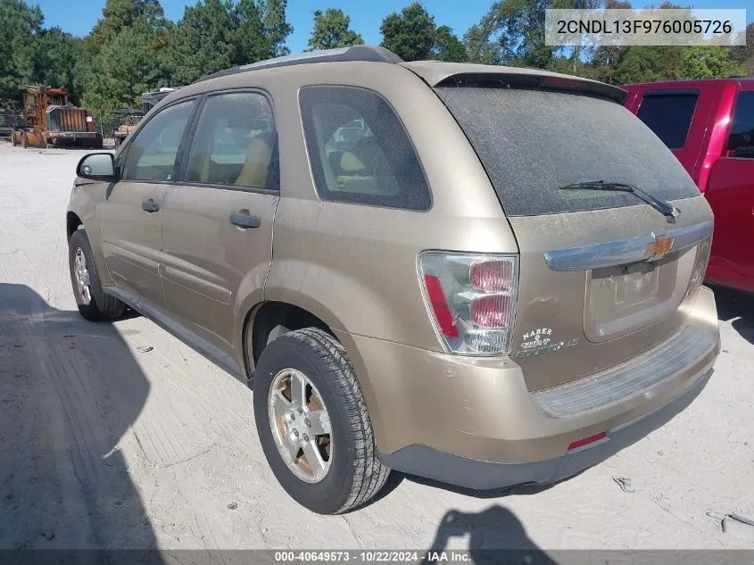 2007 Chevrolet Equinox Ls VIN: 2CNDL13F976005726 Lot: 40649573