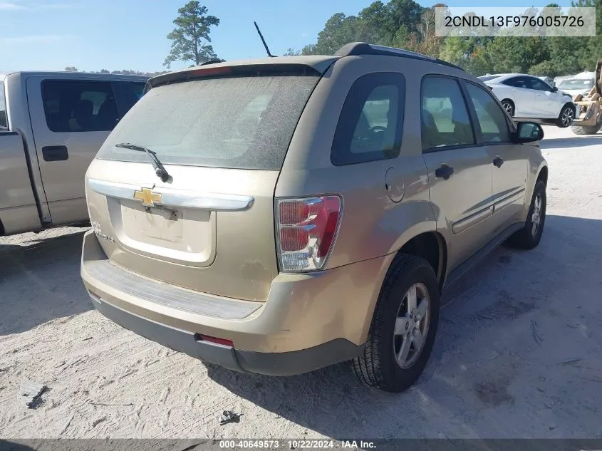 2007 Chevrolet Equinox Ls VIN: 2CNDL13F976005726 Lot: 40649573