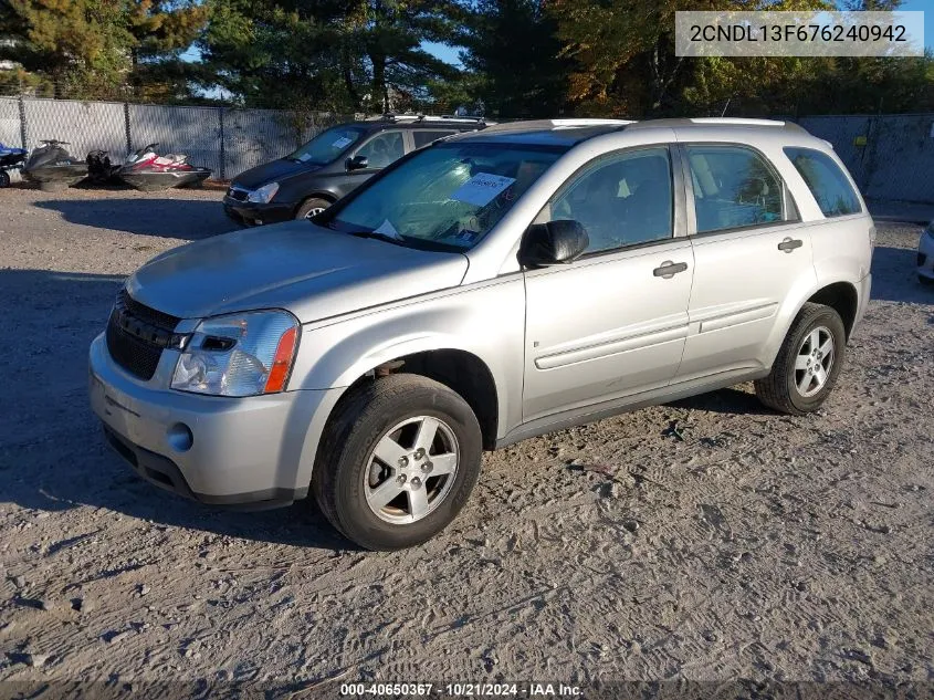 2007 Chevrolet Equinox Ls VIN: 2CNDL13F676240942 Lot: 40650367