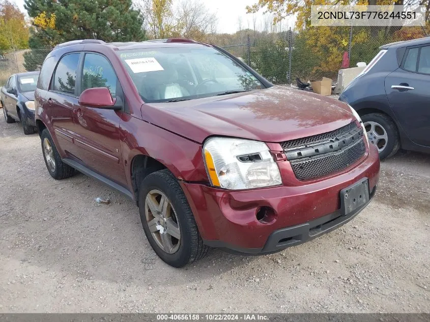 2007 Chevrolet Equinox Lt VIN: 2CNDL73F776244551 Lot: 40656158