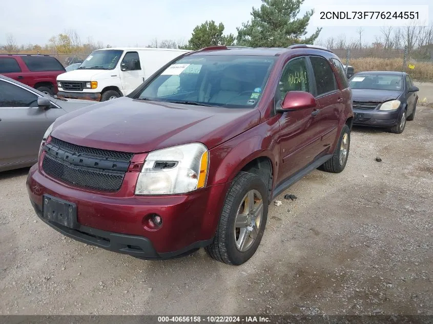 2007 Chevrolet Equinox Lt VIN: 2CNDL73F776244551 Lot: 40656158