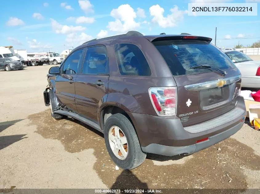 2007 Chevrolet Equinox Ls VIN: 2CNDL13F776032214 Lot: 40662873