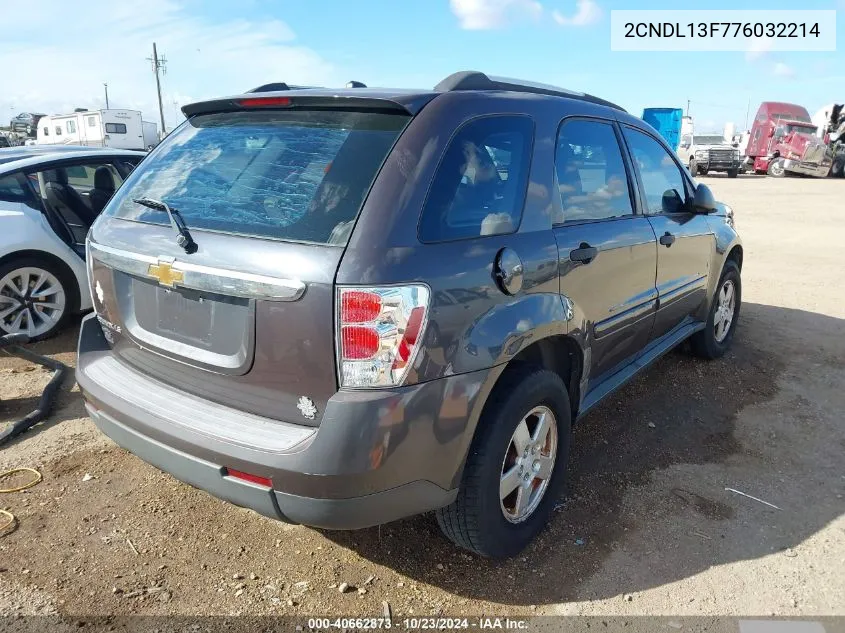 2007 Chevrolet Equinox Ls VIN: 2CNDL13F776032214 Lot: 40662873