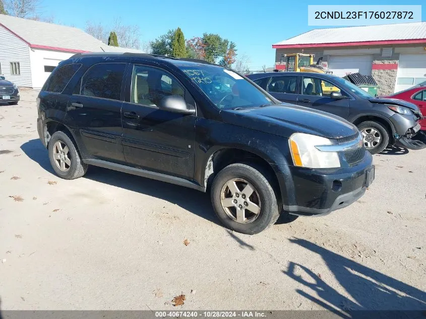 2007 Chevrolet Equinox Ls VIN: 2CNDL23F176027872 Lot: 40674240