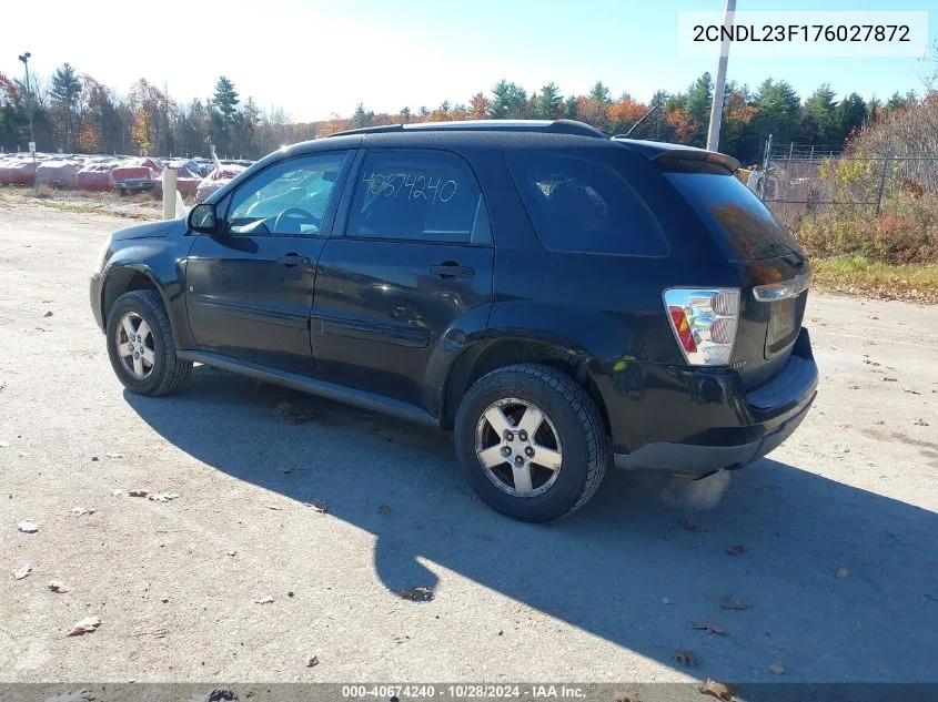 2007 Chevrolet Equinox Ls VIN: 2CNDL23F176027872 Lot: 40674240