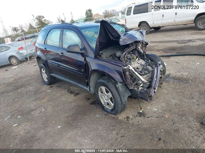 2007 Chevrolet Equinox Ls VIN: 2CNDL23F876107220 Lot: 40790889