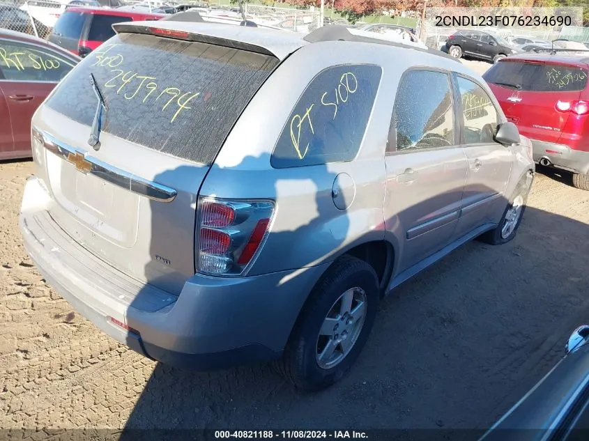 2007 Chevrolet Equinox Ls VIN: 2CNDL23F076234690 Lot: 40821188