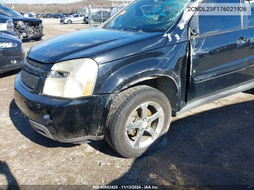 2007 Chevrolet Equinox Ls VIN: 2CNDL23F176021926 Lot: 40852425