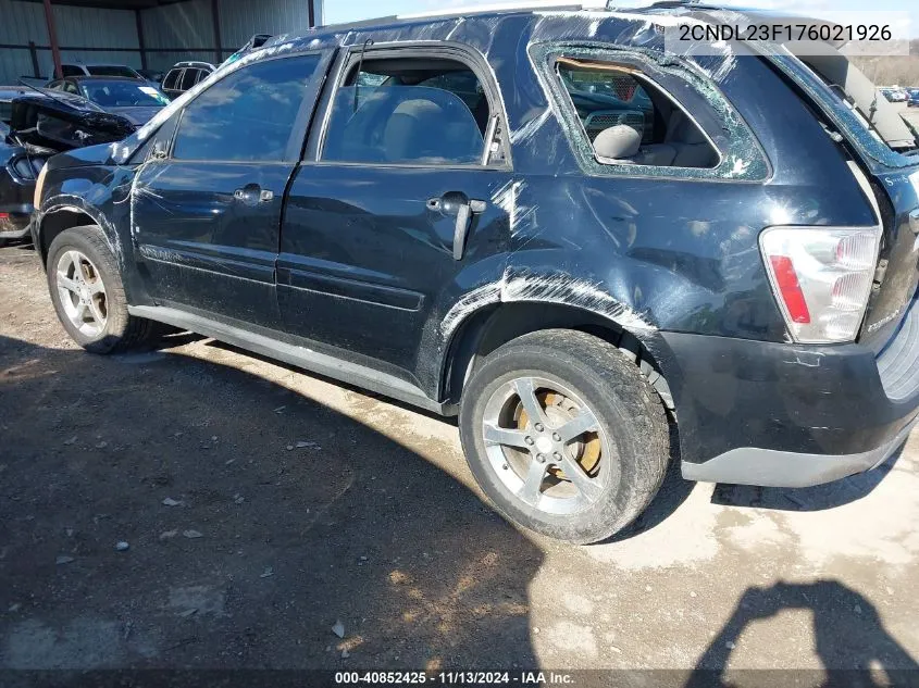 2007 Chevrolet Equinox Ls VIN: 2CNDL23F176021926 Lot: 40852425