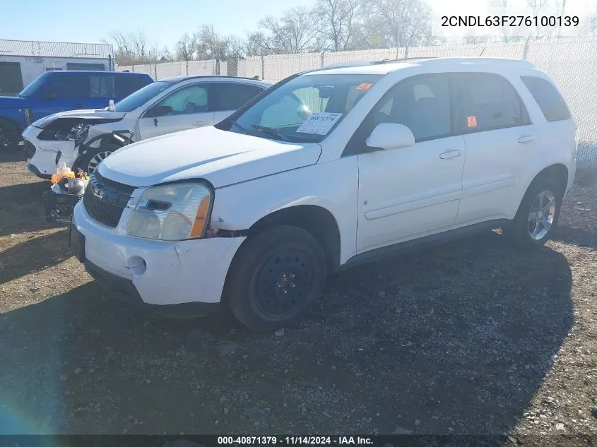 2007 Chevrolet Equinox Lt VIN: 2CNDL63F276100139 Lot: 40871379