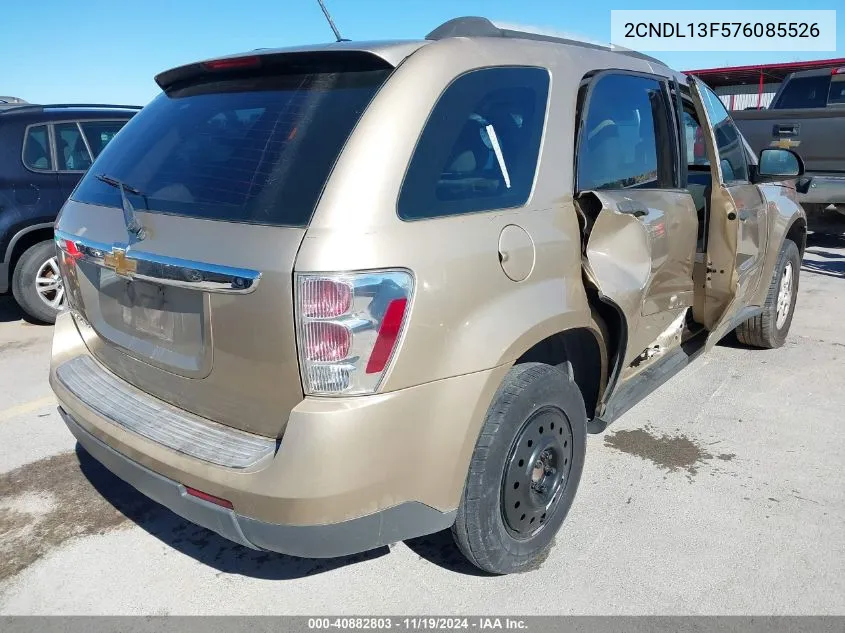 2007 Chevrolet Equinox Ls VIN: 2CNDL13F576085526 Lot: 40882803