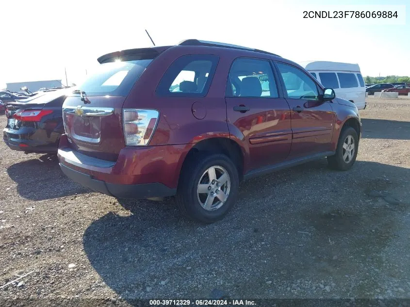 2008 Chevrolet Equinox Ls VIN: 2CNDL23F786069884 Lot: 39712329