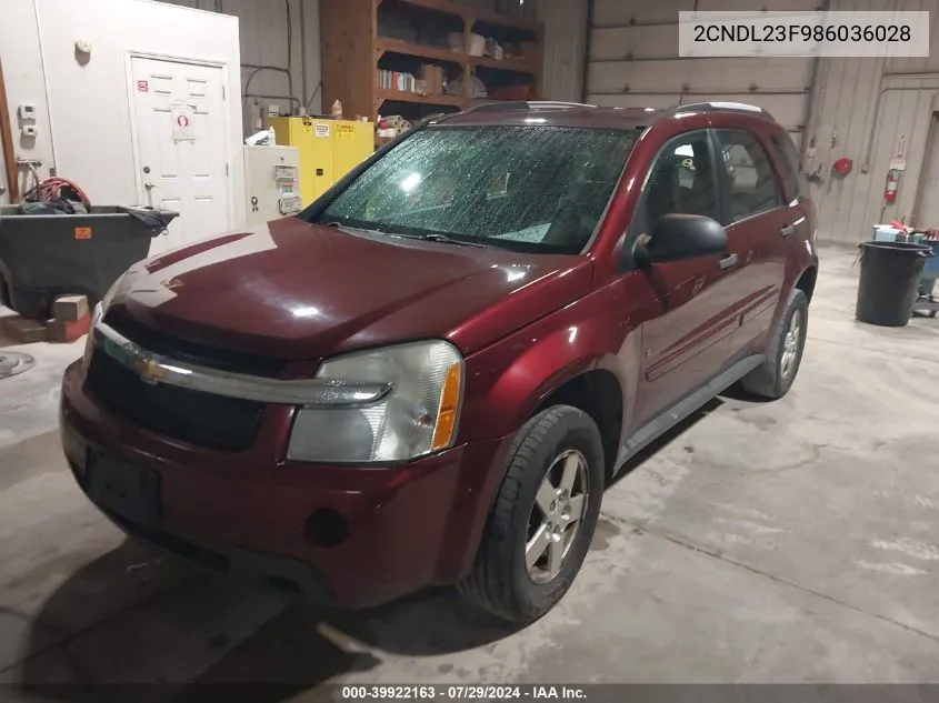 2008 Chevrolet Equinox Ls VIN: 2CNDL23F986036028 Lot: 39922163