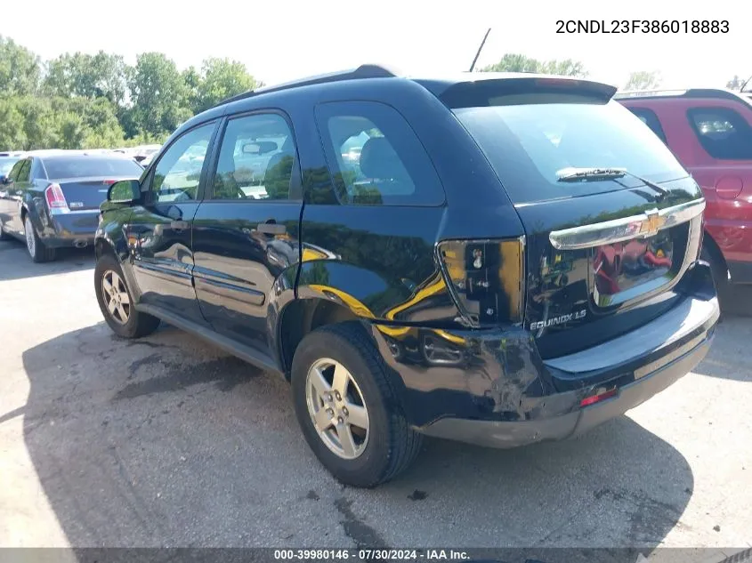 2008 Chevrolet Equinox Ls VIN: 2CNDL23F386018883 Lot: 39980146