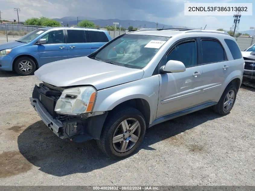 2008 Chevrolet Equinox Lt VIN: 2CNDL53F386313032 Lot: 40026832