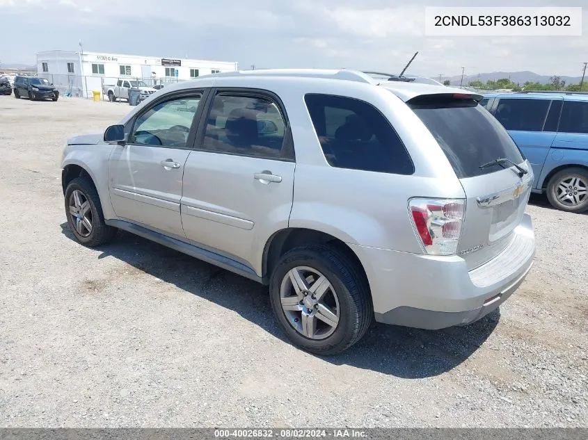 2008 Chevrolet Equinox Lt VIN: 2CNDL53F386313032 Lot: 40026832