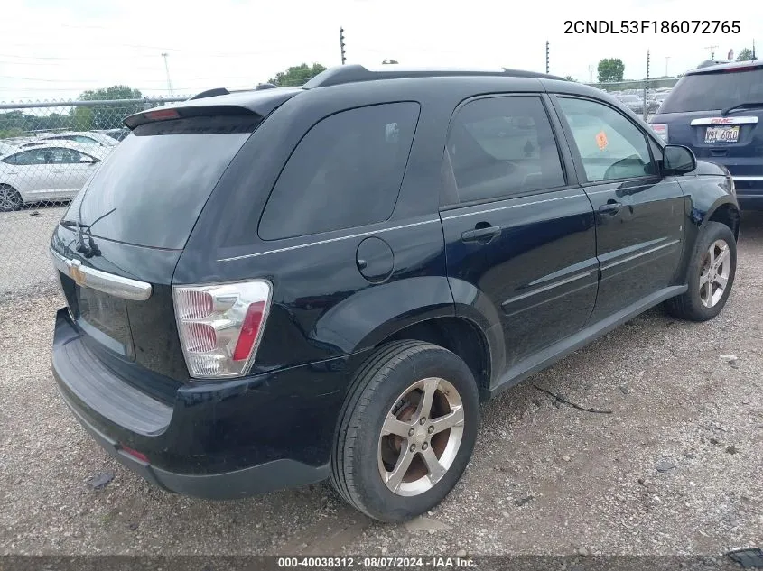 2008 Chevrolet Equinox Lt VIN: 2CNDL53F186072765 Lot: 40038312